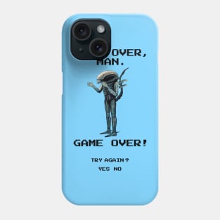 "Game over, man" in retro pixel art style Phone Case