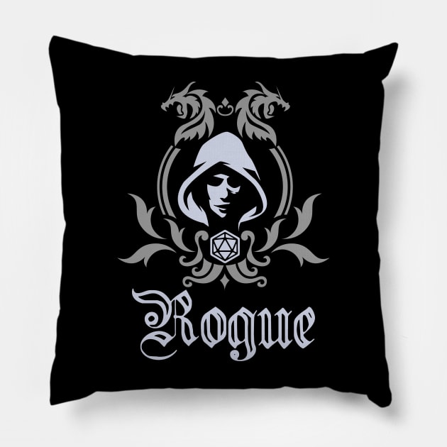 D&D Rogue Simple Class Emblem Pillow by Sunburst