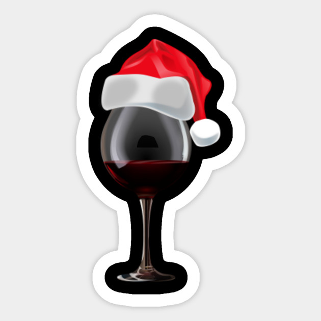 Red Wine Glass With Santa Hat T Shirt Christmas Wine Tee 2018 Christmas Wine Lover Sticker Teepublic Au
