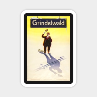 Grindelwald, Switzerland, Ski Poster Magnet