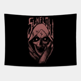 sunflow dark art skull halloween Tapestry