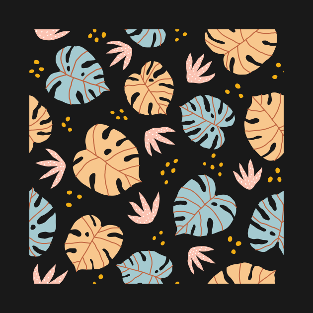 Monstera Plants Colorful Pattern by edwardecho