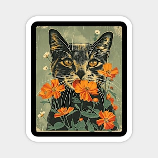 Maine Coon Cat Flowers Photo Funny Cat Lover Gift Idea Magnet