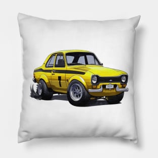 cartoon Ford Escort MK1 yellow Pillow