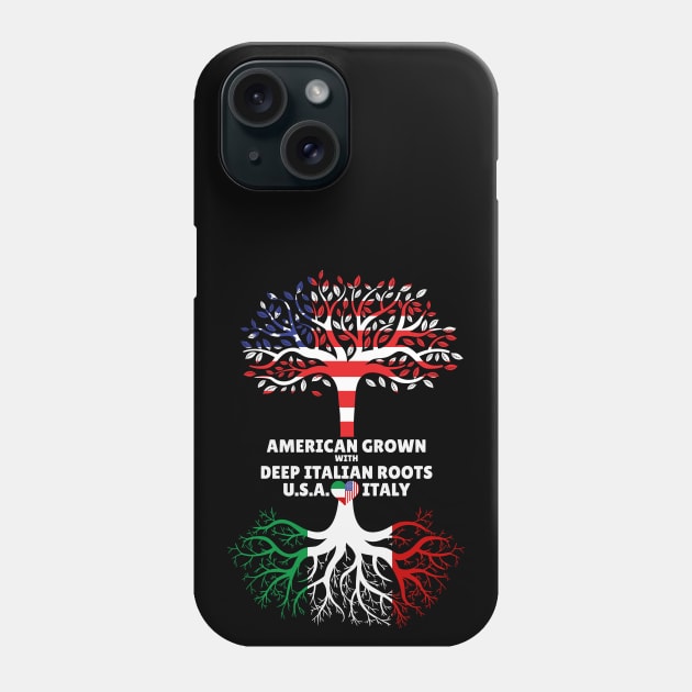 American Grown With Deep Italian Roots Italy Heart USA Phone Case by Rosemarie Guieb Designs