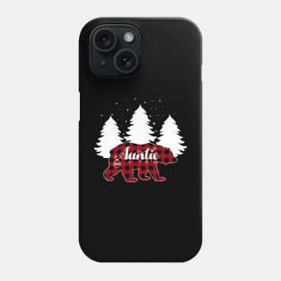 Buffalo Red Plaid Auntie Bear Matching Family Christmas Phone Case