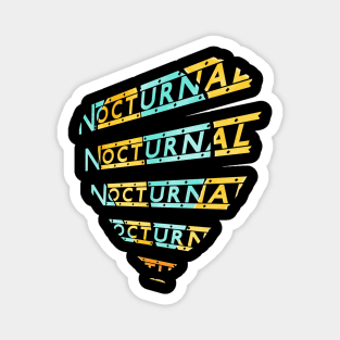 Nocturnal yellow and blue design home accessories, apparel Magnet