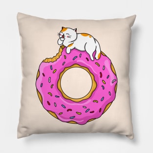 Cat and Donut Pillow