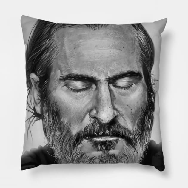 Joaqin Phoenix Pillow by SmpArt