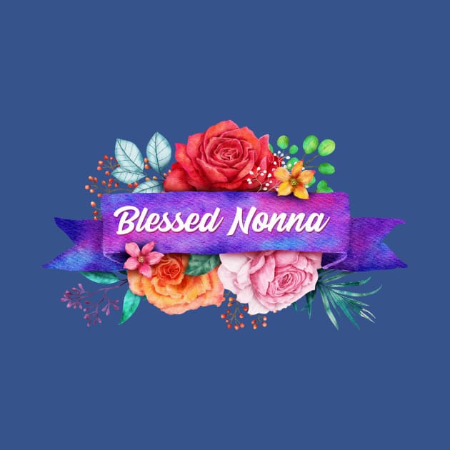 Blessed Nonna Floral Design with Watercolor Roses by g14u