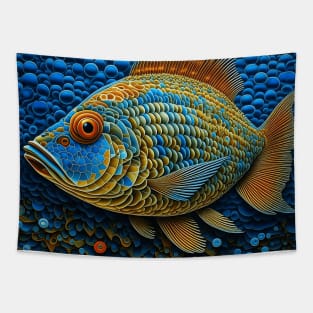 [AI Art] Fish in the sea, Optical Art Style Tapestry