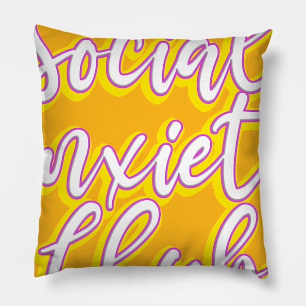 Social Anxiety Club Pillow by HennyGenius