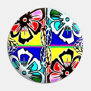 Flowers 2 Neon Pop Art Pin