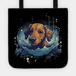 Swimming dog Tote