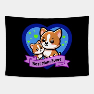 Best Mom Ever Cute Corgis Tapestry