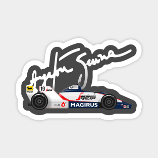 Ayrton Senna's Toleman 183 Illustration with signature Magnet