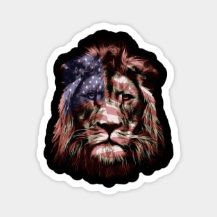 American Flag Lion Vector Graphic Design Magnet