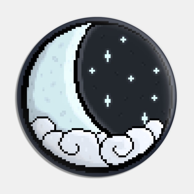 Pixel Moon Pin by nochi