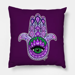 Purple Hamsa Hand Pillow