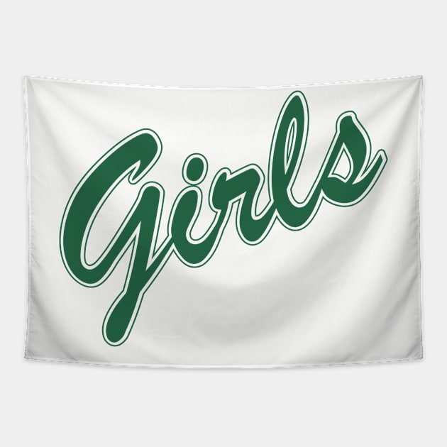 FRIENDS shirt design - "Girls" iconic logo (Green, Rachel) Tapestry by stickerfule