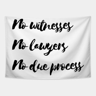 No witness no lawyers no due process Tapestry