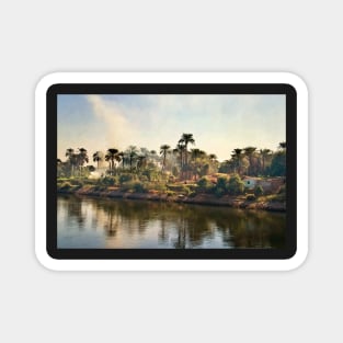 A Village By The River Nile Magnet