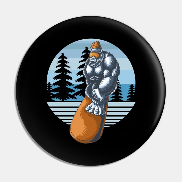 Yeti Snowboarding Pin by puffstuff