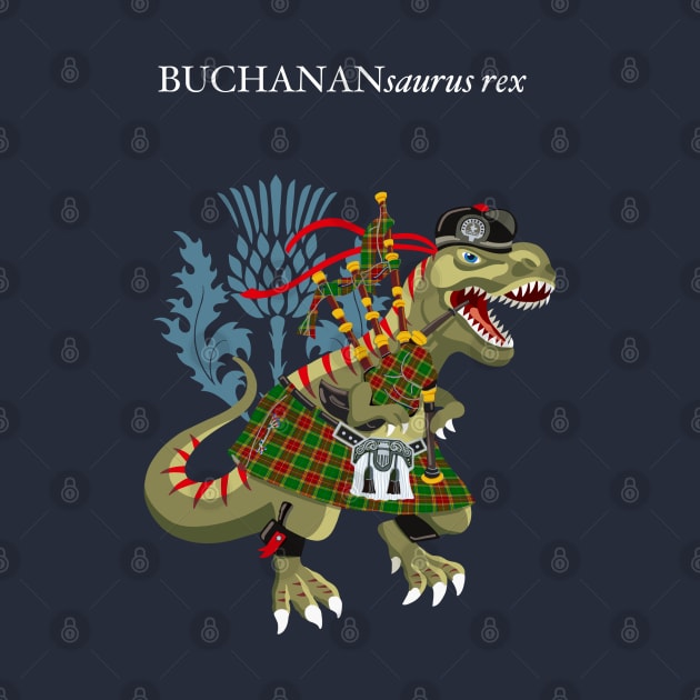 Clanosaurus Rex BUCHANANsaurus Rex Buchannan Buchanan MODERN Family Tartan by BullShirtCo