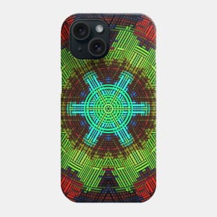 Weave Mandala Green Red and Blue Phone Case