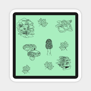 Woodland Mushrooms Mint 2 Magnet