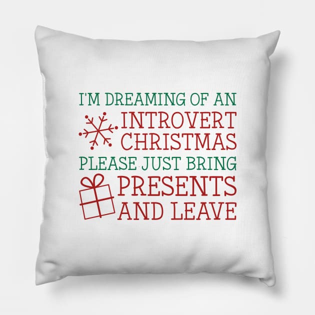 Introvert Christmas Pillow by LuckyFoxDesigns