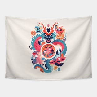 Majestic Dragon Pattern Design Tapestry