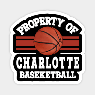 Proud Name Charlotte Graphic Property Vintage Basketball Magnet