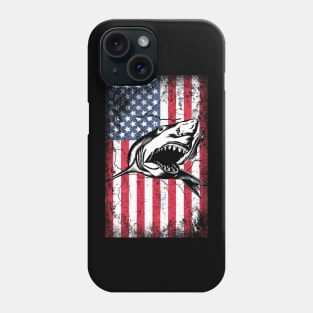 Patriotic Shark American Flag Phone Case