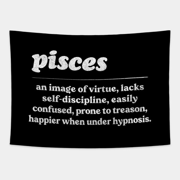 Pisces Zodiac Symbol //// Humorous Gift Design Tapestry by DankFutura