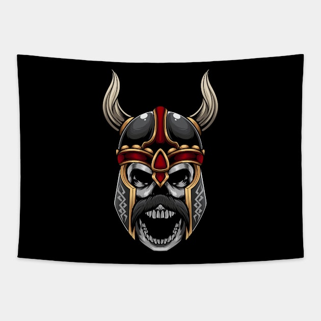 Viking Skull 1.1 Tapestry by Harrisaputra