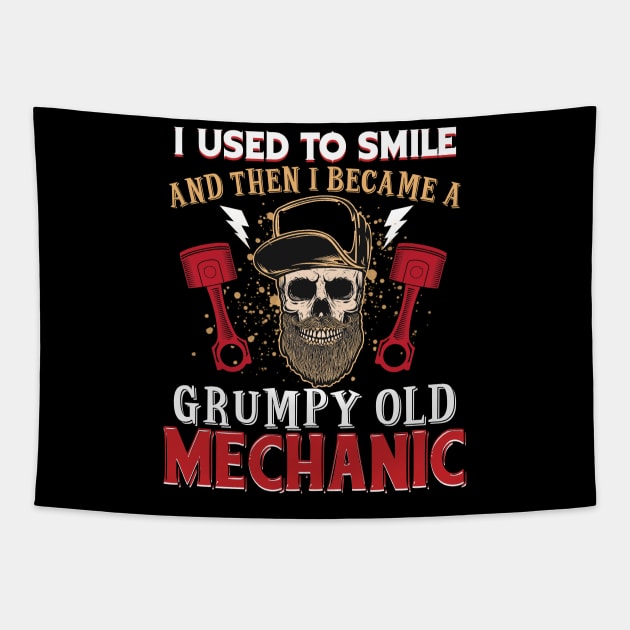 I Becamem A Grumpy Old Mechanic Tapestry by Simpsonfft