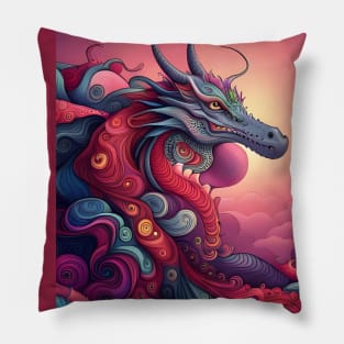 Psychedelic Dragon Pillow