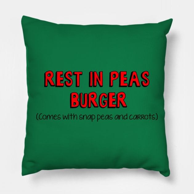 Bobs: Rest in Peas Burger Pillow by zerobriant