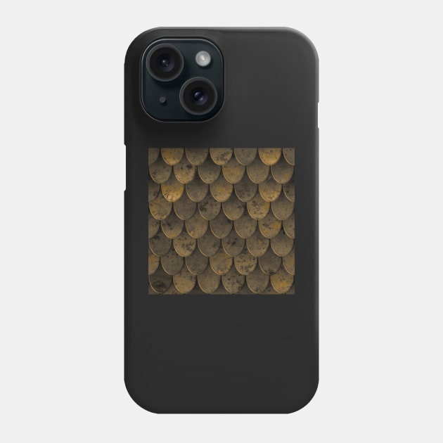 Scaled Brass Phone Case by implexity