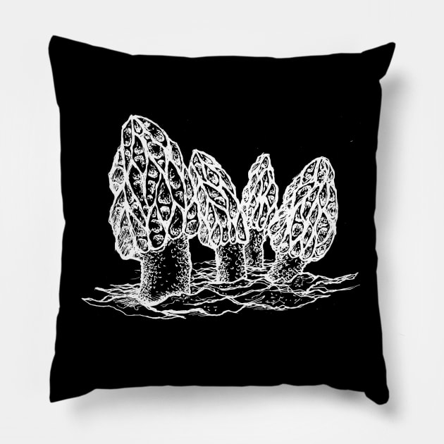 Morel Mushroom Pillow by mycologist