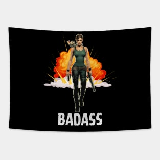 Badass Lara Lady Boss Lara Croft Tomb Raider Gamer Gaming Video Game Tapestry