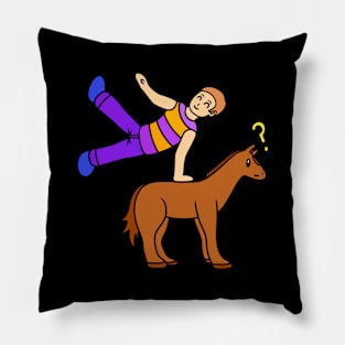 Funny gymnastic pommel horse Pillow