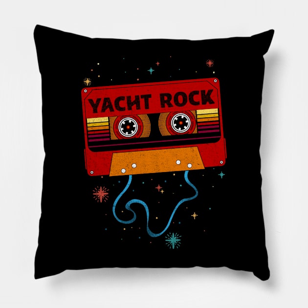 Yacht Rock / Retro Vintage Cassette Tape / Music Fanart Pillow by EliseOB