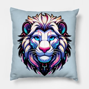 Cyberpunk Neon Furry Anthro Lion Pillow