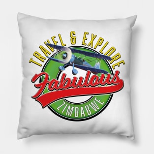 Zimbabwe retro logo. Pillow