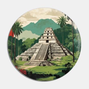 Palenque Chiapas Mexico Vintage Poster Tourism Pin