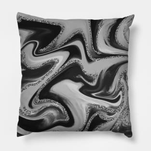 Monochromatic Abstract Swirl Pillow