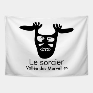 Le sorcier - Vallée des Merveilles - noir Tapestry