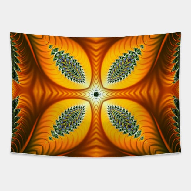 Damask moroccan tile pattern Tapestry by redwitchart